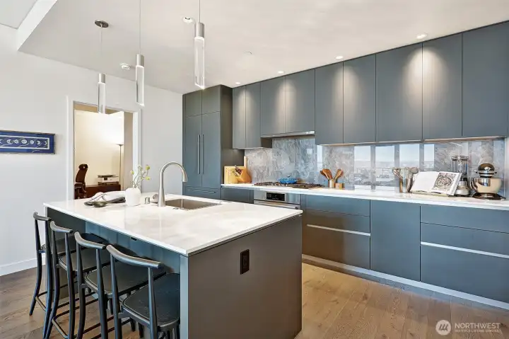 This floor plan at SPIRE is rarely available and sells quickly for it's phenomenal kitchen space!