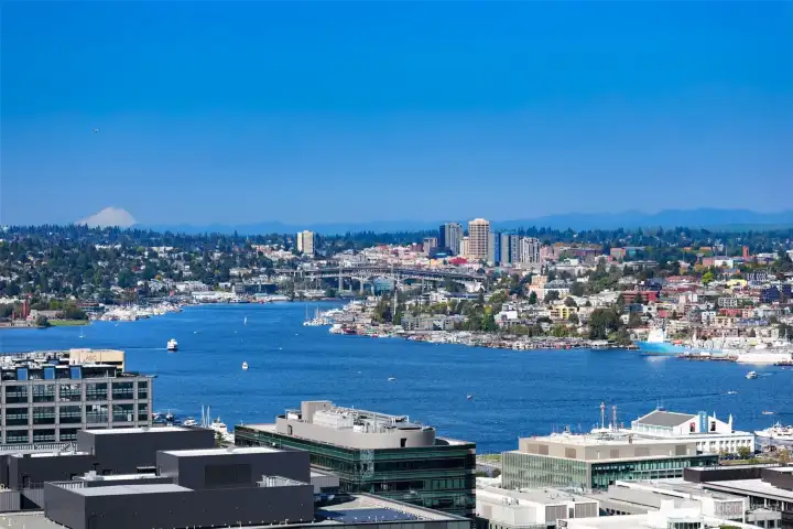 You have a front row seat to fireworks on New Year's Eve at the Space Needle, and the Fourth of July fireworks that are lit off a barge here on Lake Union!