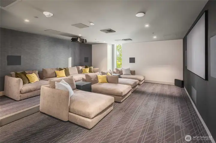 Reserve the theater to catch movies, Seahawks games, or awards nights on the big screen!