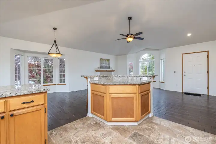 Open concept floor plan allows you to stay connected while preparing meals