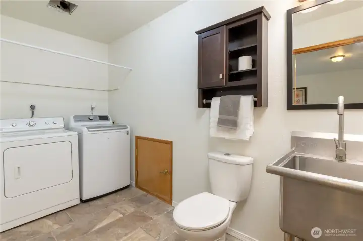 Half bath and laundry on the lower level