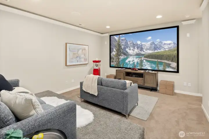 Ground level, media room