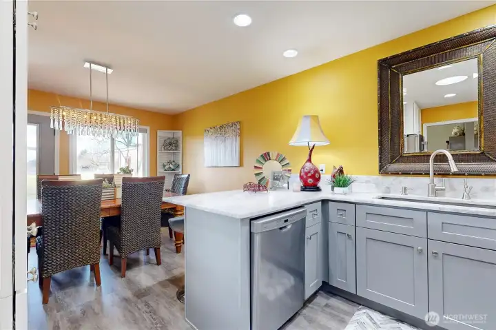 Kitchen with breakfast bar.