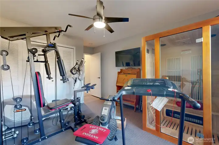Sauna in exercise room