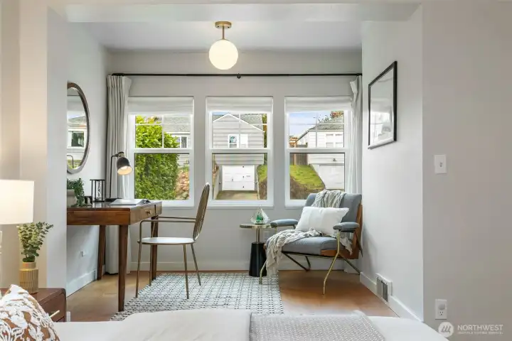 Darling bedroom nook - perfect for a desk, a den, a nursery, a yoga space, or just reading a good book.