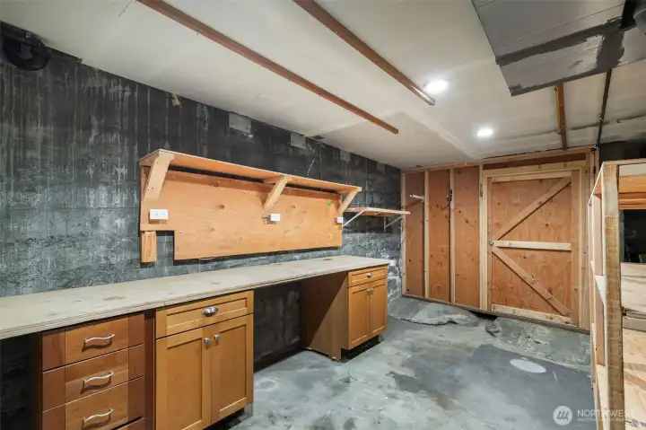 Extra space for a shop, project area, loads of storage, gear/bike storage or for a future expansion.