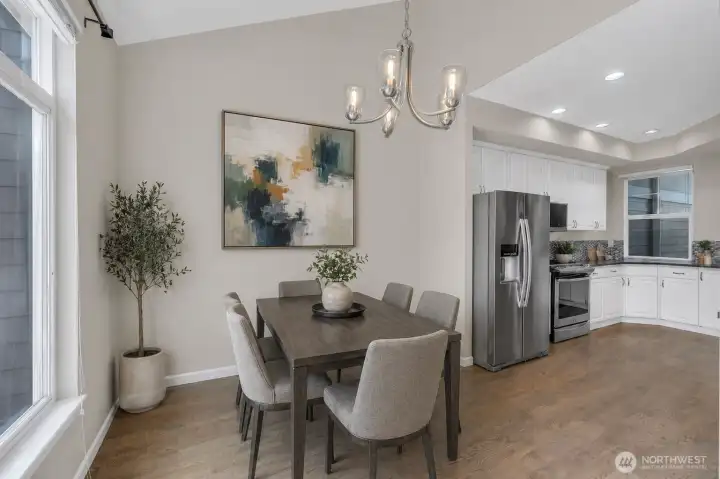 Formal dining area off the kitchen and living space