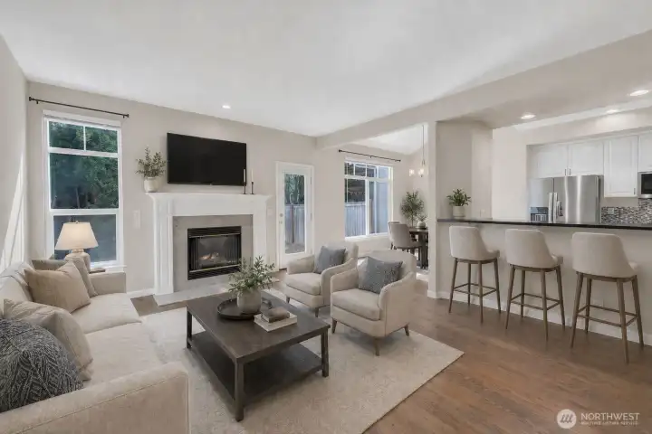 Great open floor plan with eating bar