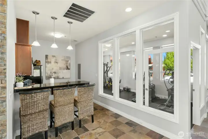 Kitchen area in the clubhouse.