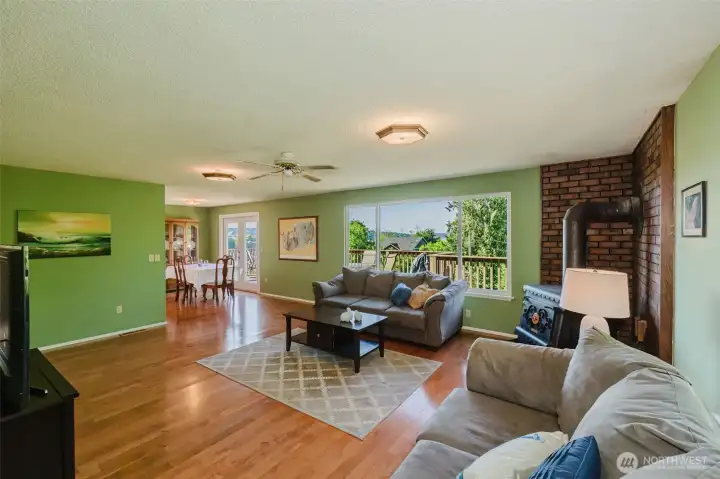 Large living room with picture windows