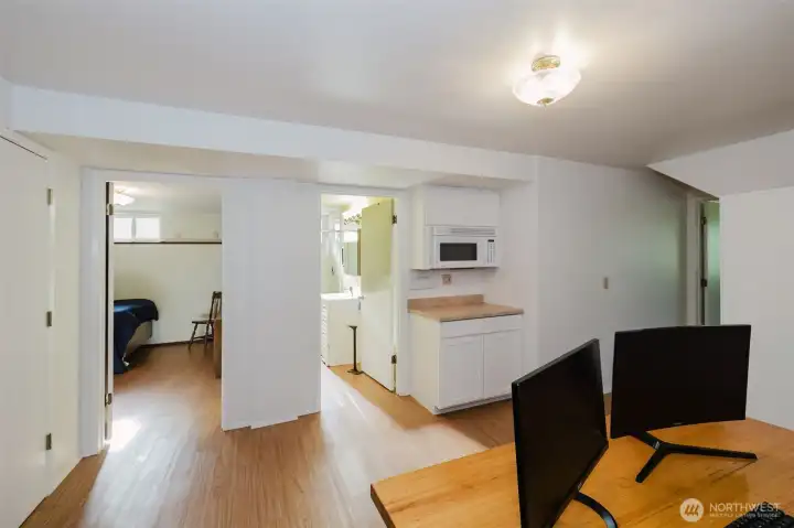 Den/office already has fridge, microwave and cabinets/counter