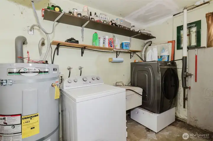 Laundry area in garage