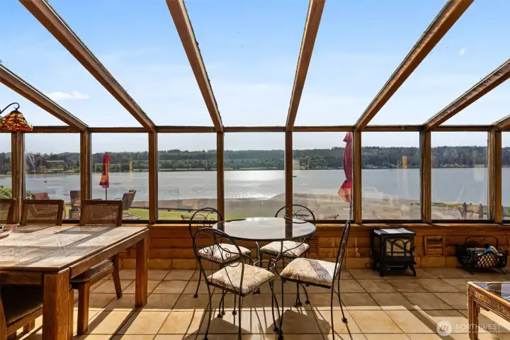 The solarium makes even a rainy day seem bright!