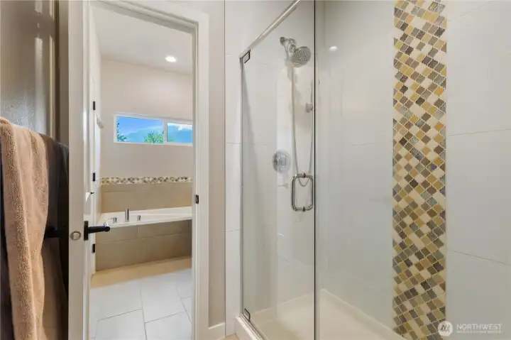 Primary bath with separate shower & toilet room Primary bath with separate shower & toilet room