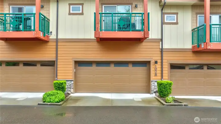 Side-by-side 2 car garage 1078. Wired for EV charger, MyQ garage door opener system with phone app controls, added garage ceiling rack for storage Side-by-side 2 car garage 1078. Wired for EV charger, MyQ garage door opener system with phone app controls, added garage ceiling rack for storage