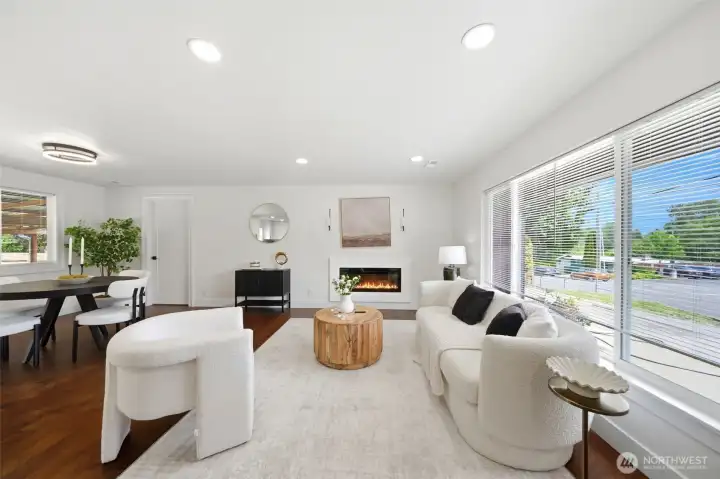 Living room with fireplace