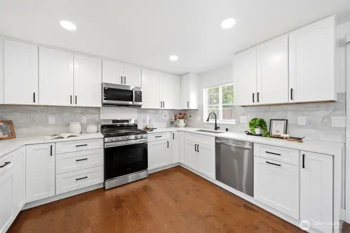 Exceptional Kitchen with designer backsplash