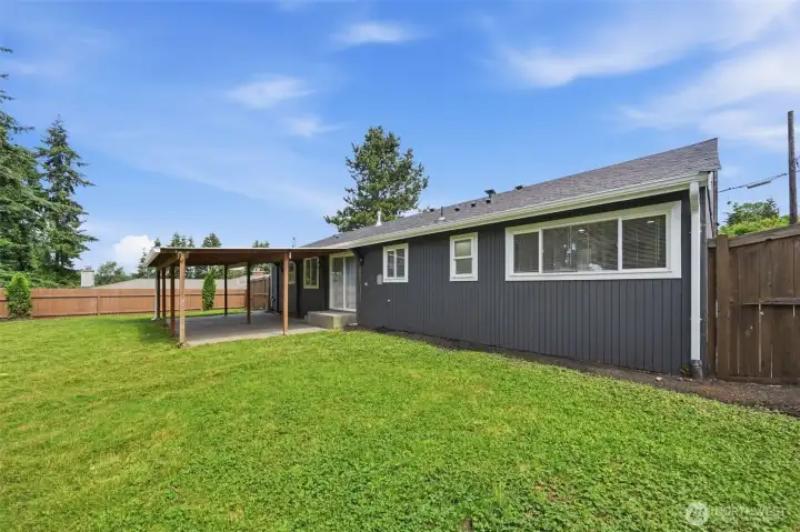 View of backyard from side