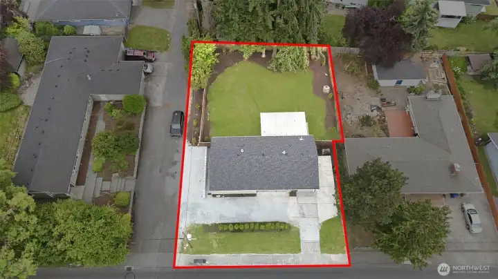 Another view showings plenty of parking on both sides and front of home