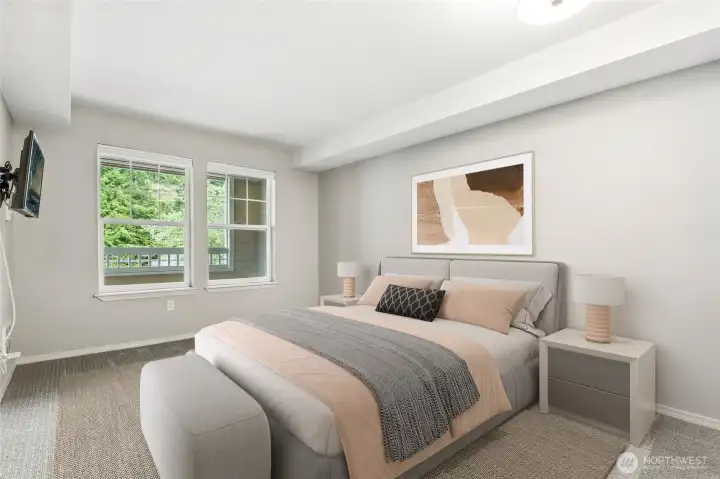 Bedroom virtually staged
