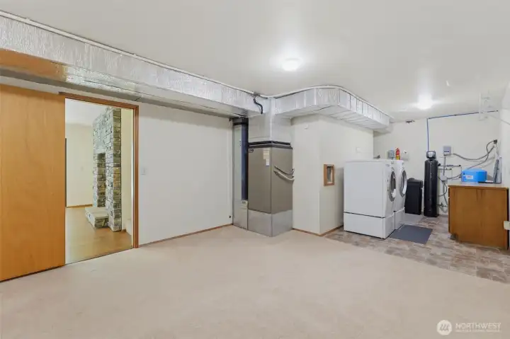 Lower level utility room and storage