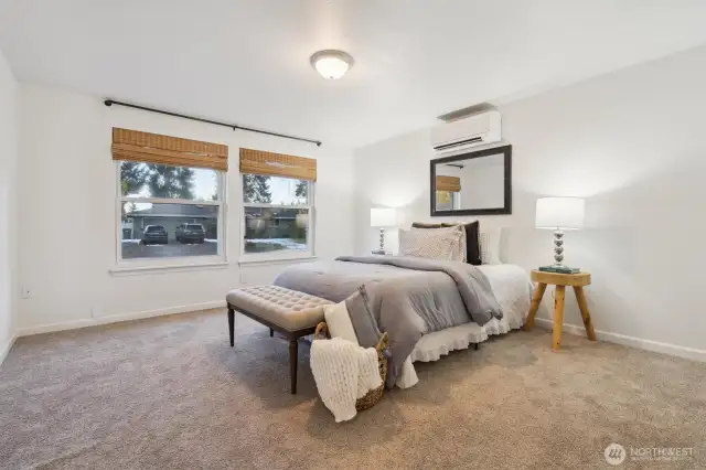 Spacious primary bedroom on the main floor