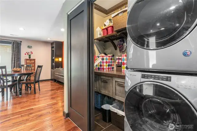 Hidden laundry room behind the 3 doors!