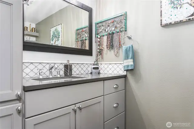 Roomy primary bathroom