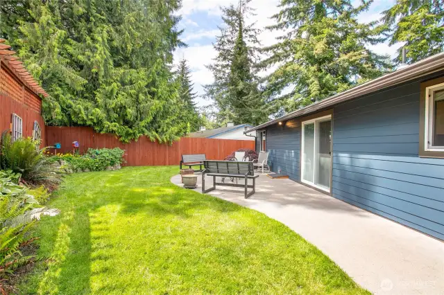 Fully fenced and private backyard