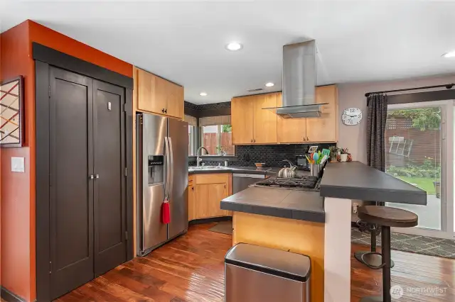 Enjoy the eat-in kitchen with pantry and newer gas stove.