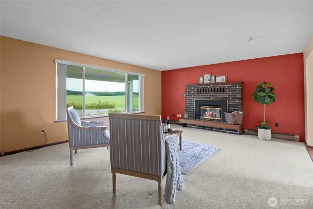 Enjoy country views from your cozy living room.