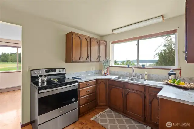Enjoy Penn Cove views while your in your kitchen.