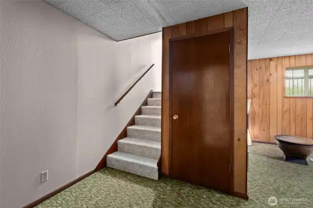 Front stairs down to family room.