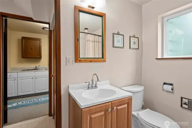 Renovated downstairs bathroom.