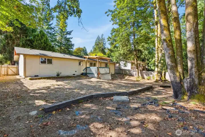 Large back yard is fully fenced--let the dogs run and play!