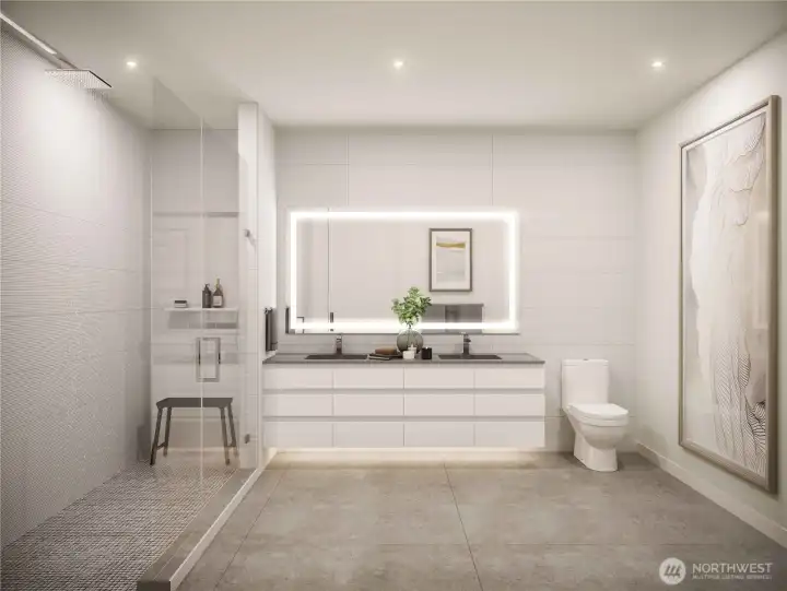 Rendering of bath for similar home.
