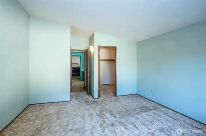 Spacious walk-in closet in primaary