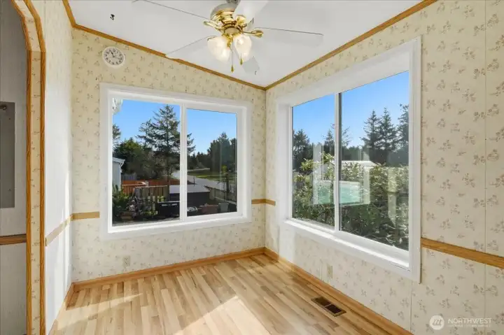 Breakfast nook with amazing natural light.