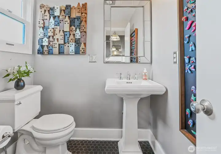 This is a half bath located conveniently on the main floor.