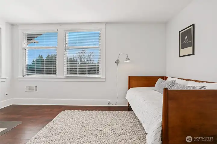 This is the third bedroom also located on the upper level.  Plenty of natural light and handsome flooring!