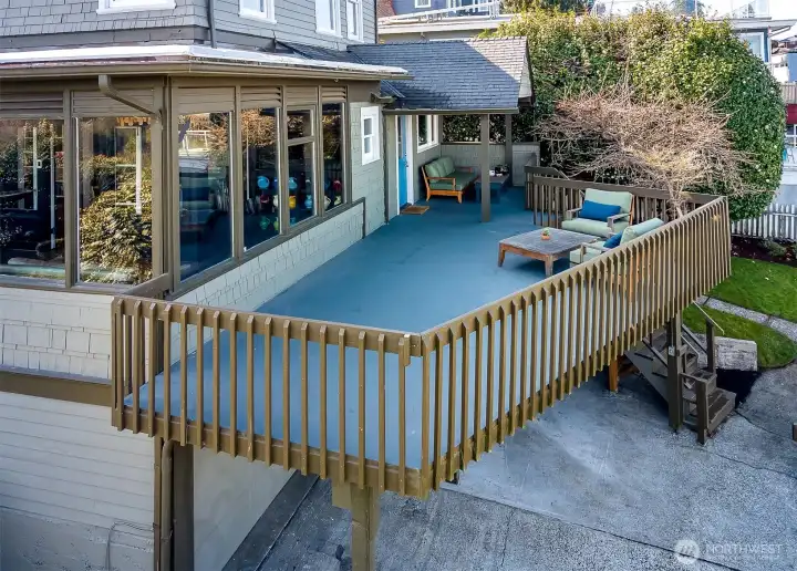 The spacious deck is perfect for Summer gatherings!