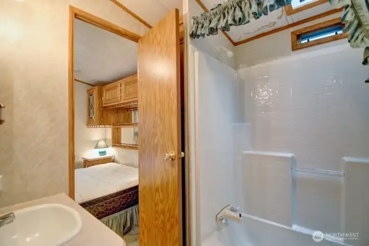 Counter space in full bathroom