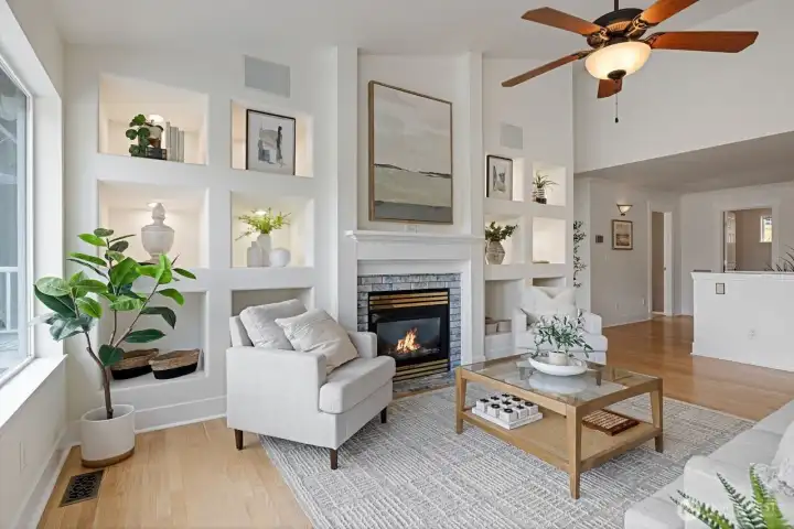 Custom built ins for showcasing special pieces of art.