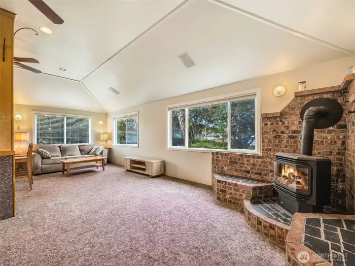 Living room with fireplace