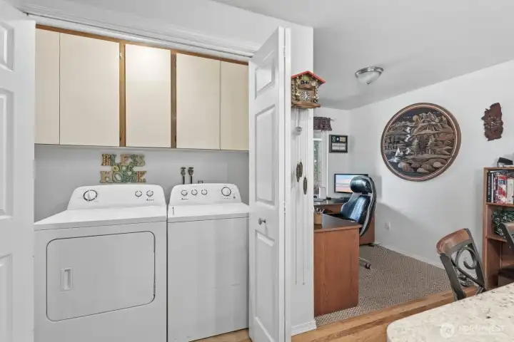 Ideally located for ease of use, the laundry area is tucked away for maximum convenience without sacrificing living space.