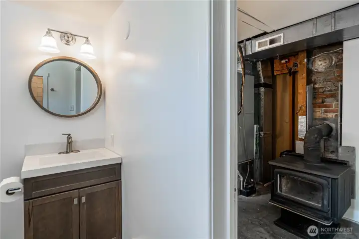Wood Stove on lower level