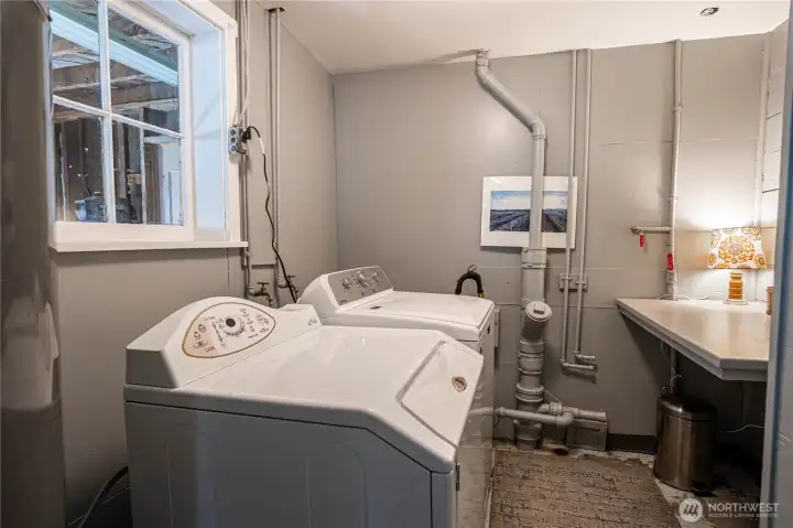 Laundry area on lower level