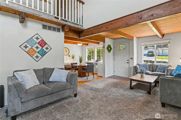 Spacious living room welcomes you in.