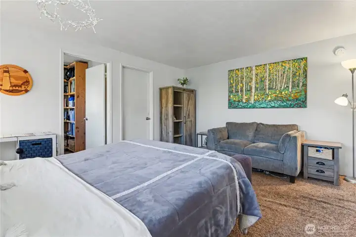 Primary bedroom with office and 1/2 bath.