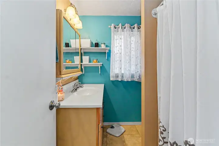 1/2 bath off of primary bedroom.